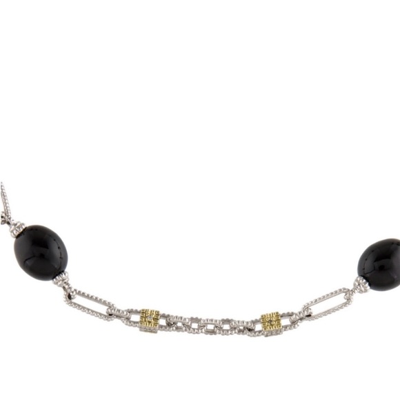JUDITH RIPKA
STERLING SILVER AND 18KYG DIAMOND AND BLACK ONYX CHAIN 16" - Picture 6 of 10